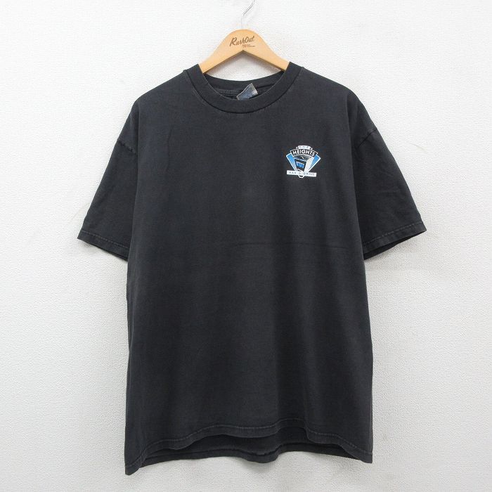 XL/古着 ヘインズ 半袖 ビンテージ Tシャツ メンズ 00s HEIGHTS ビル 大きいサイズ コットン クルーネック 黒 ブラック 24jun15 中古