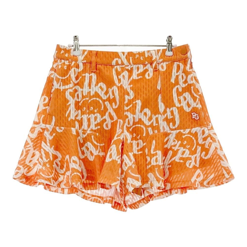 サイズ 1 PEARLY GATES パーリーゲイツ モデル 裏地付 ショートパンツ ニコちゃん ロゴ総柄 オレンジ系 240101470122 ゴルフウェア レディース ストスト