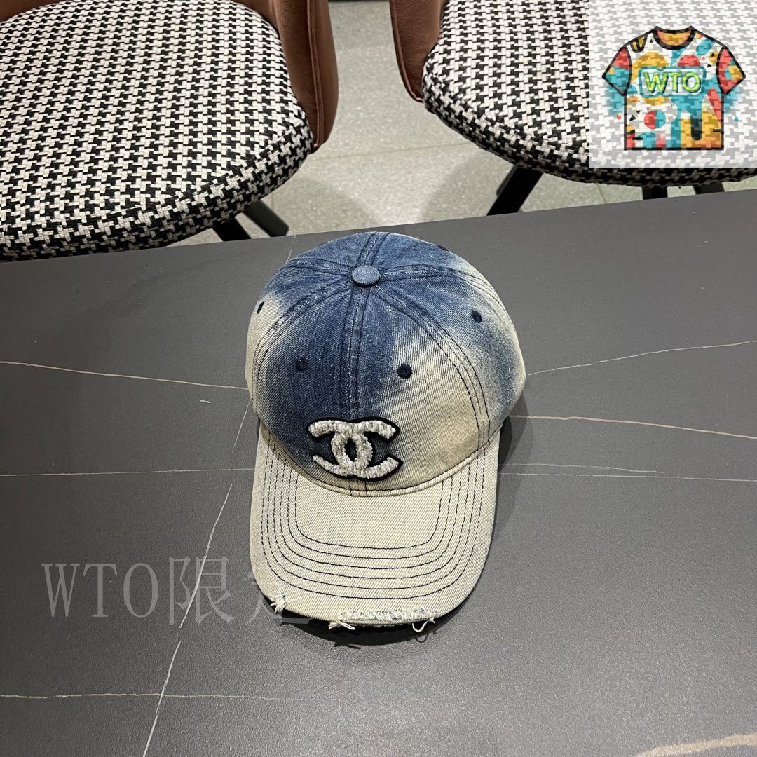 【上品カジュアルに】CHANEL 25SS 人気 デニムキャップ カジュアルコーデに最適☆CHANEL 25SS デニム キャップ ブラック