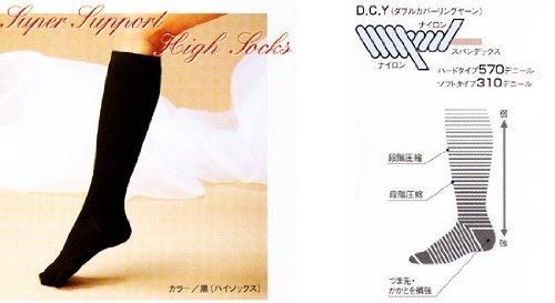 ボンボラン Bonvolant スリムハイソックス 2足組 （黒色） 段階圧縮