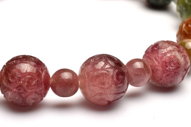 １点物 AA 入り ウォーターメロントルマリン 9.5 丸玉5 mm マニ車 ブレスレット パワーストーン 天然石 _MA9885