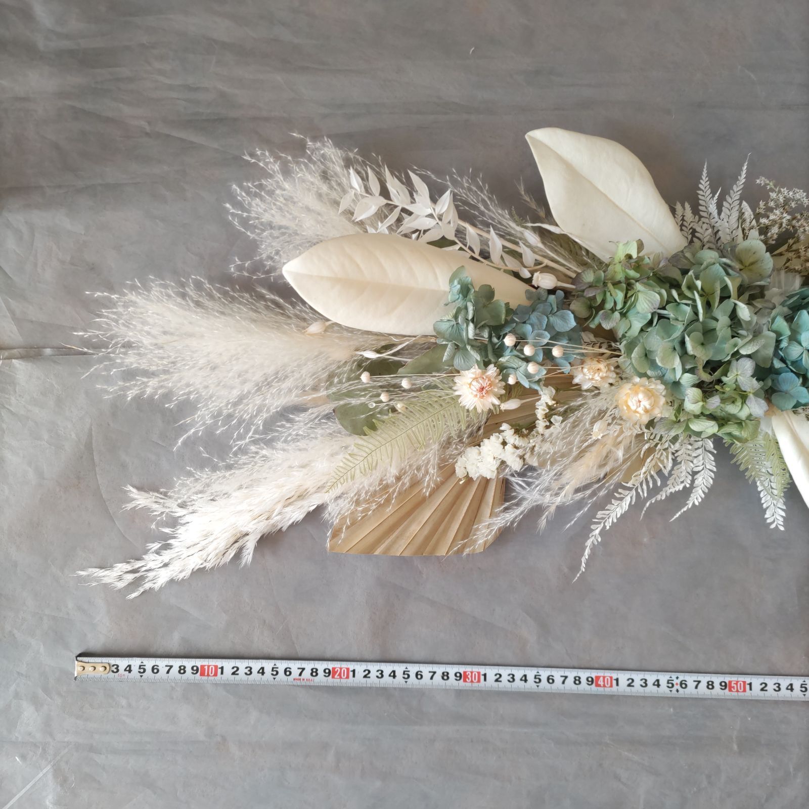 横長スワッグ　ベビーホワイト系　ニューボーン　バースデー　インテリア　家族写真