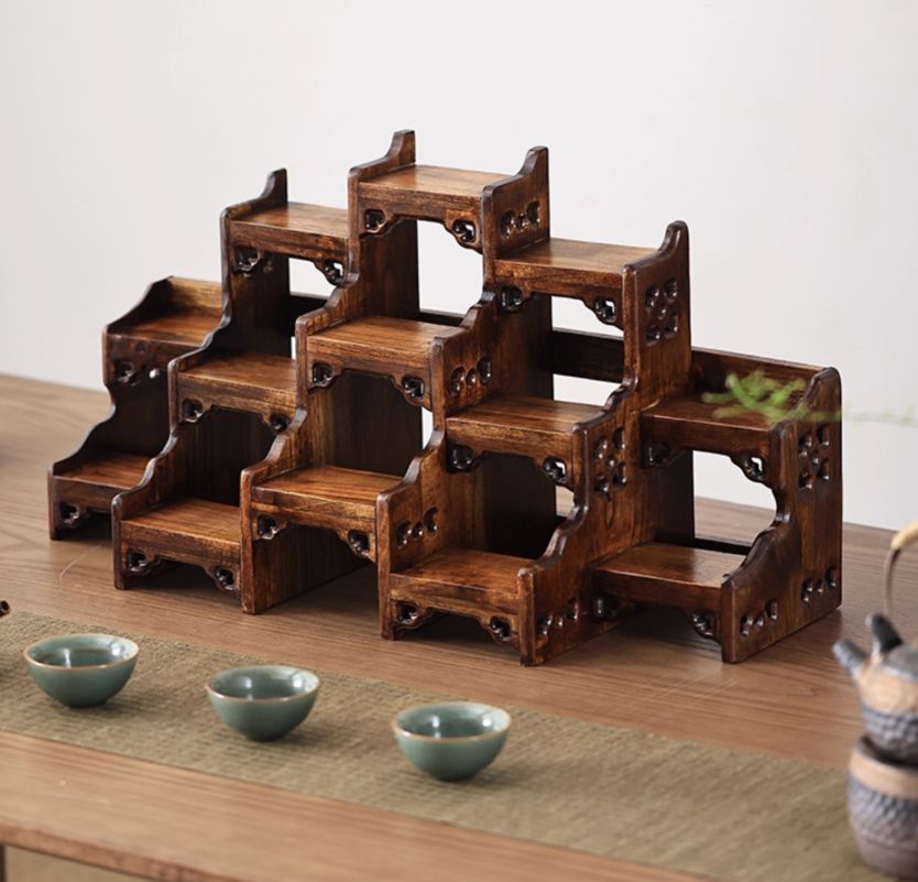 梅実木　棚　茶器立て　工芸品　紫砂　急須　ボーグ架　置物　展示ラック Amazon.co.jp: 梅実木 棚 茶器立て 工芸品 紫砂 急須 ボーグ架