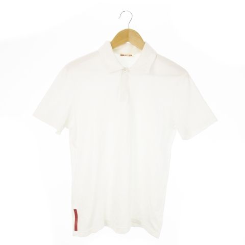特価品セ PRADA プラダスポーツ SPORT ラバー ストレッチ 半袖 ポロシャツ トップス