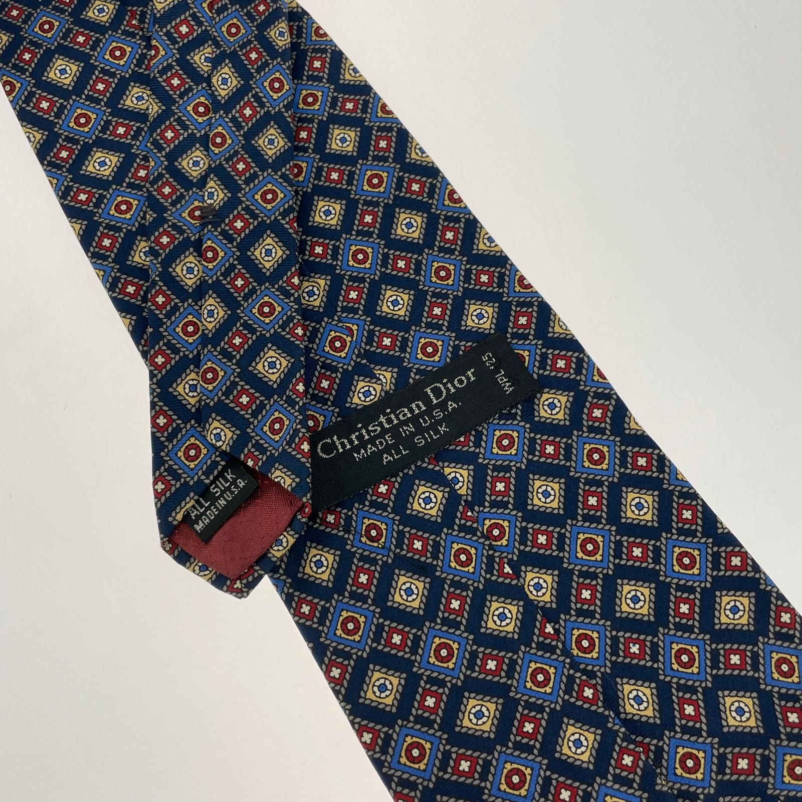 Christian Dior クリスチャンディオール 総柄 シルクネクタイ