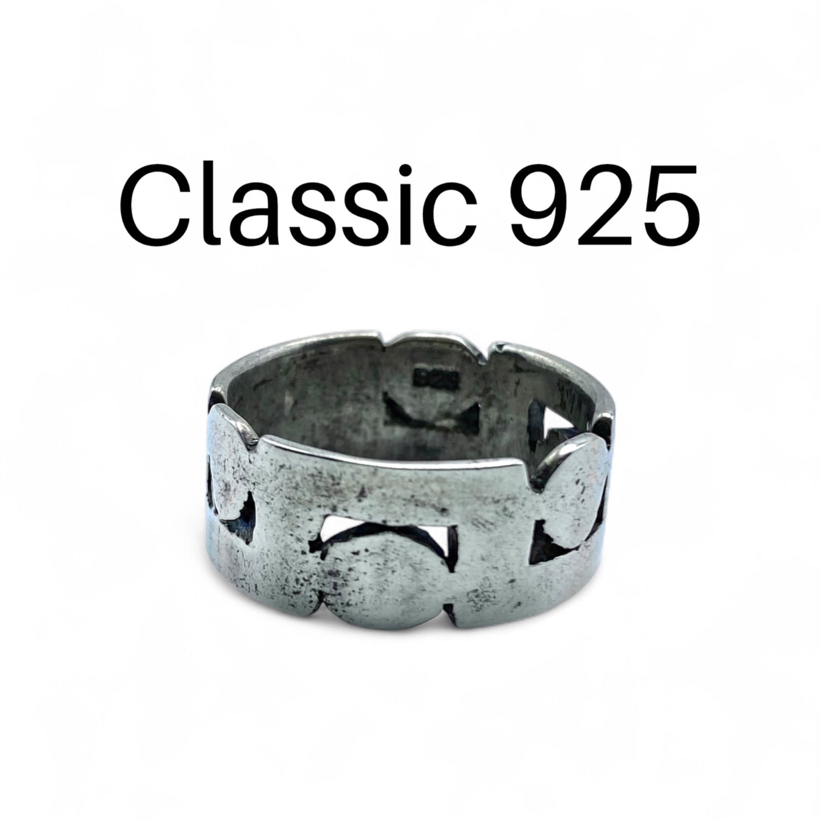 幾何学的】アートワーク Silver 925 刻印 80s Vintage Ring シルバー 