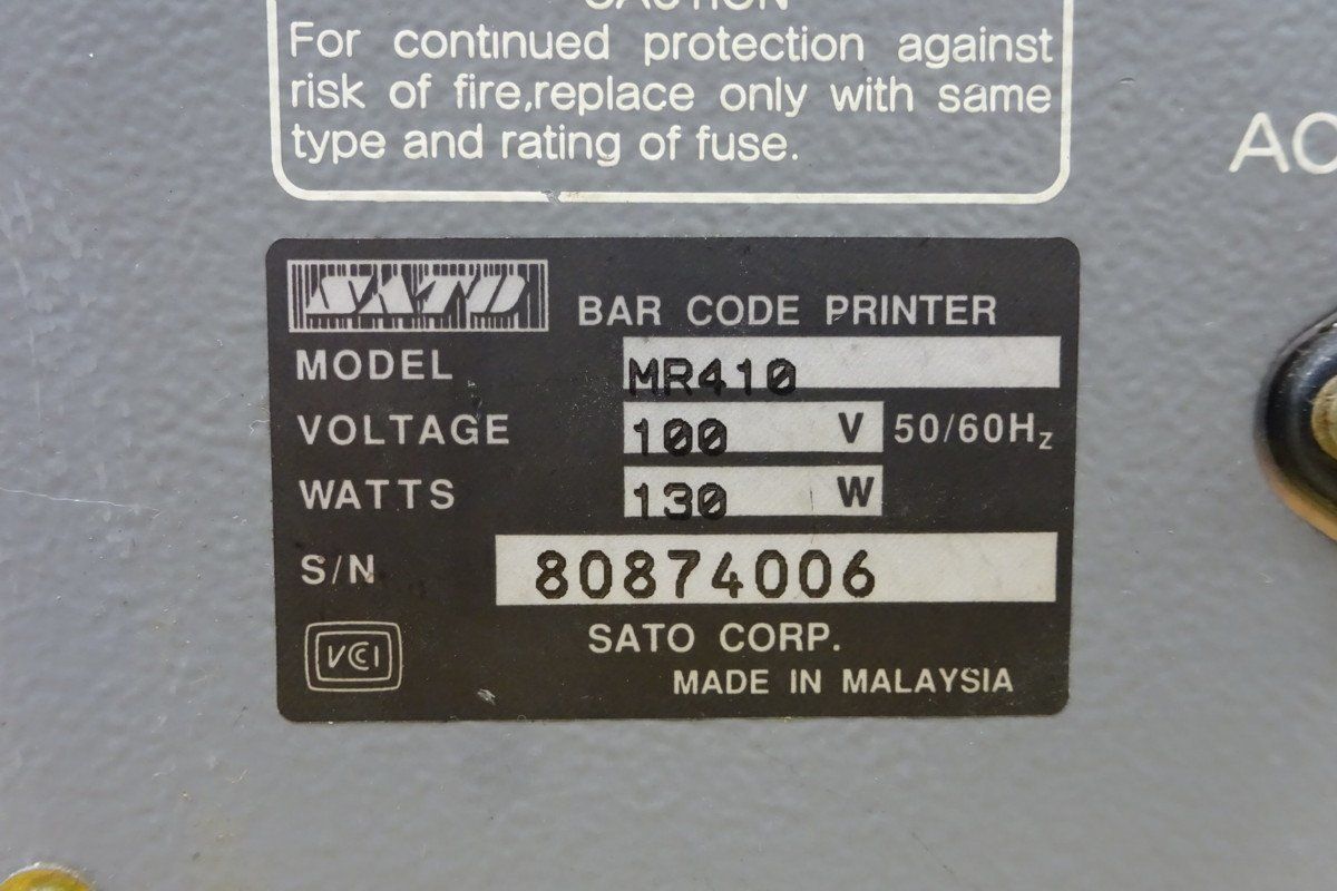 【送料無料】サトー バーコードプリンター MR410 100V 50/60Hz ※現状渡し