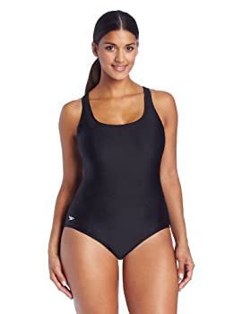 Speedo レディース 水着 ワンピース PowerFlex ウルトラバック 無地 24 ブラック