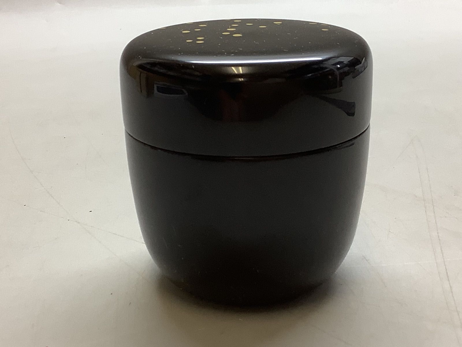 佐々木麗峰作 点想蒔絵 中棗 茶道具 共箱付き 佐々木麗峰作 点想蒔絵 中棗 茶道具 共箱付き