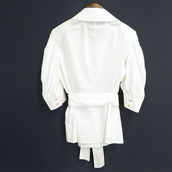 sx レリアン Leilian シャツ ブラウス 七分袖 9号 オフホワイト