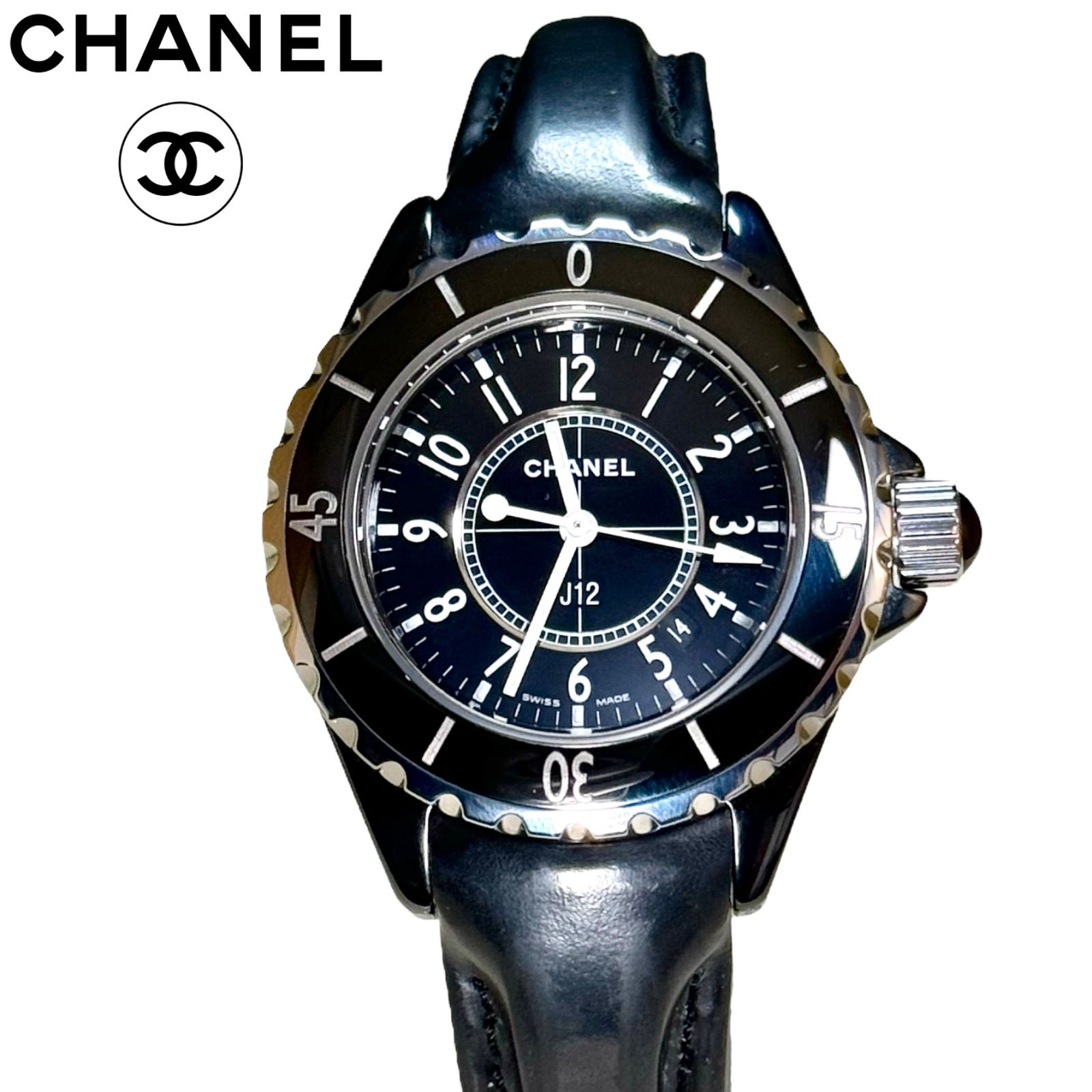 美品】激安出品 シャネル CHANEL H0680 J12 D.X.12975 ブラック
