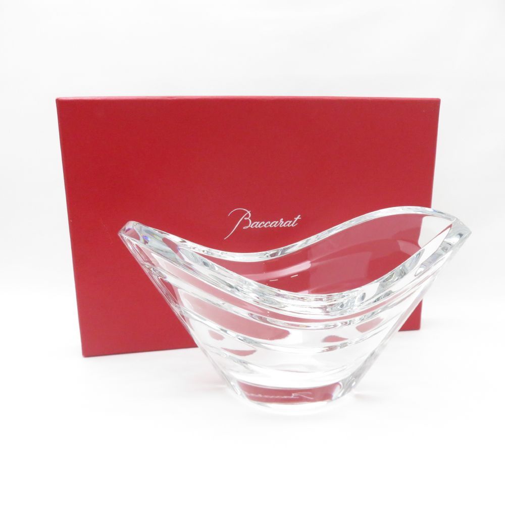 美品 Baccarat バカラ ウェーブ フラワーベース 1点 クリスタル