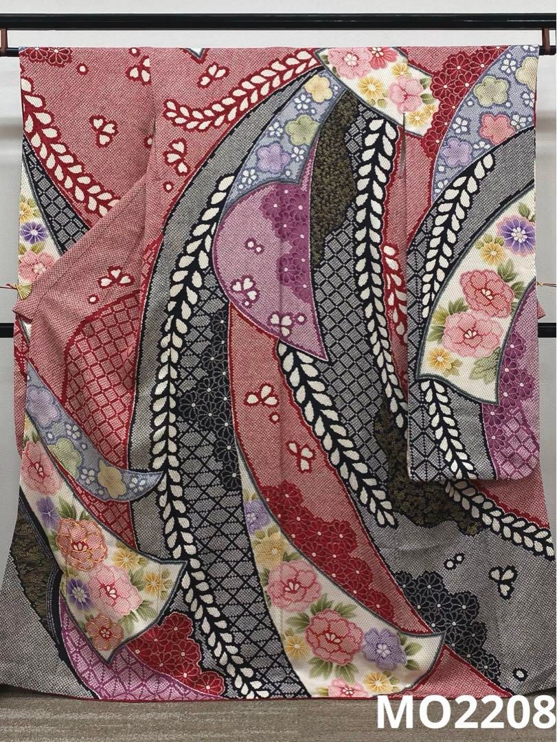 振袖 豪華 金駒 金彩 染め絞り柄 染め鹿の子柄 ふくれ織紋意匠 身丈164cm