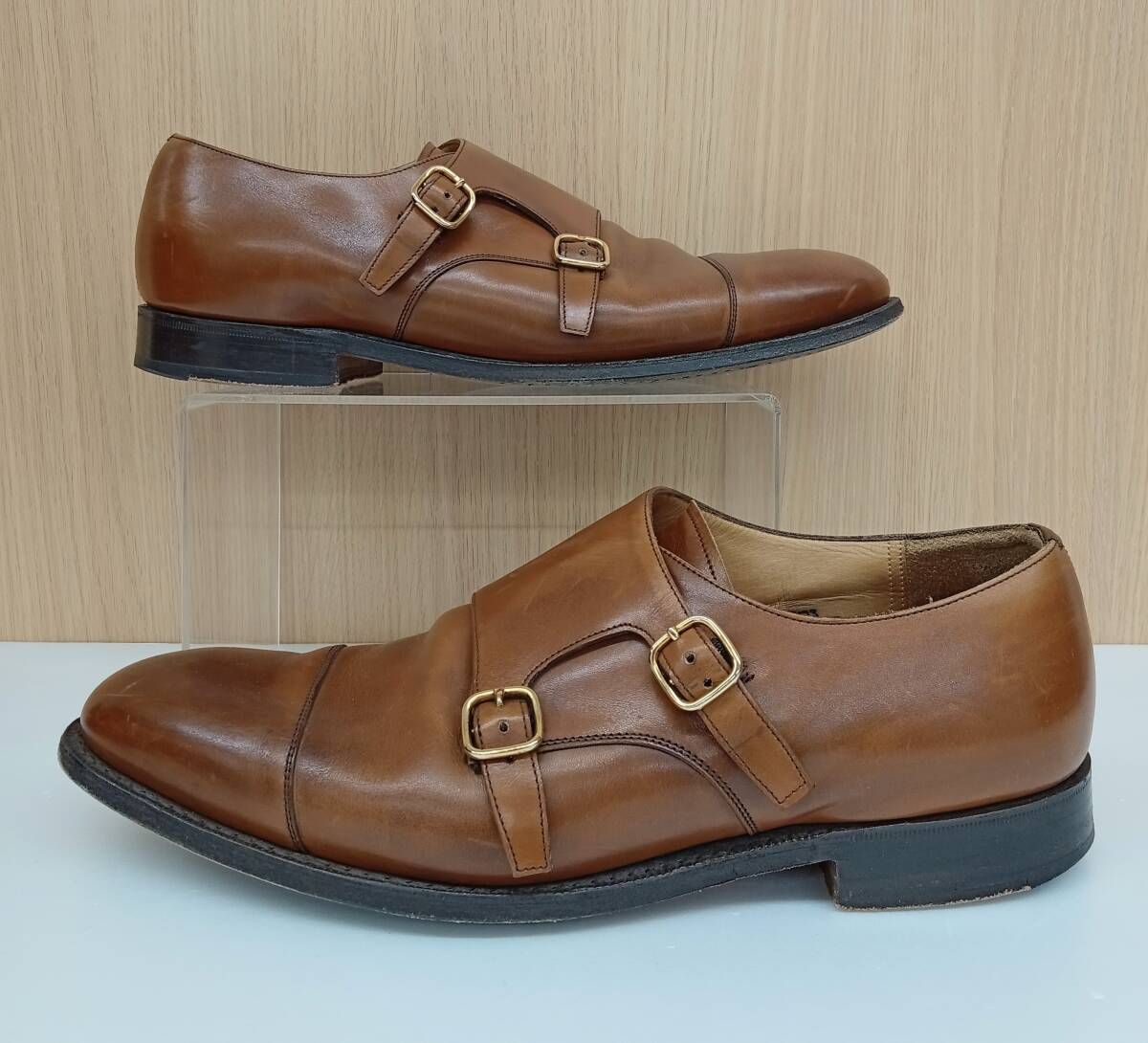 Church's Cowes チャーチ ローファー ダブルモンク サイズ90G キャメル