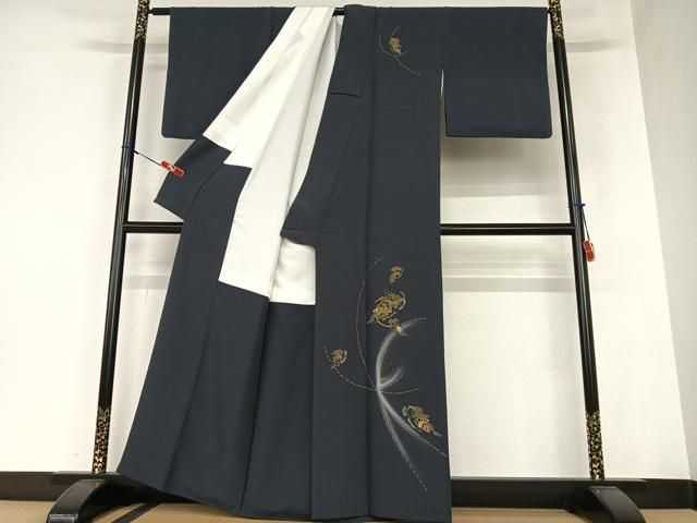 平和屋着物○訪問着 雪輪重ね花文 金銀彩 正絹 逸品 AAAZ0101zg