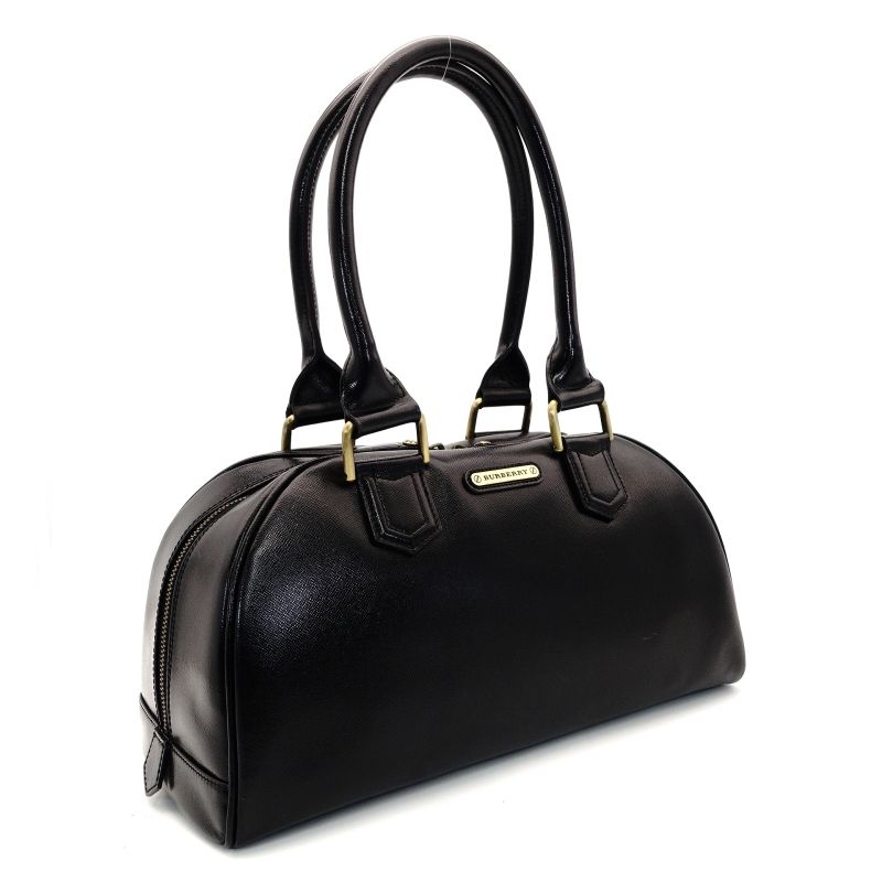 バーバリー BURBERRY ハンドバッグ ブラック パテントレザー 黒 ショルダー 7-8-476