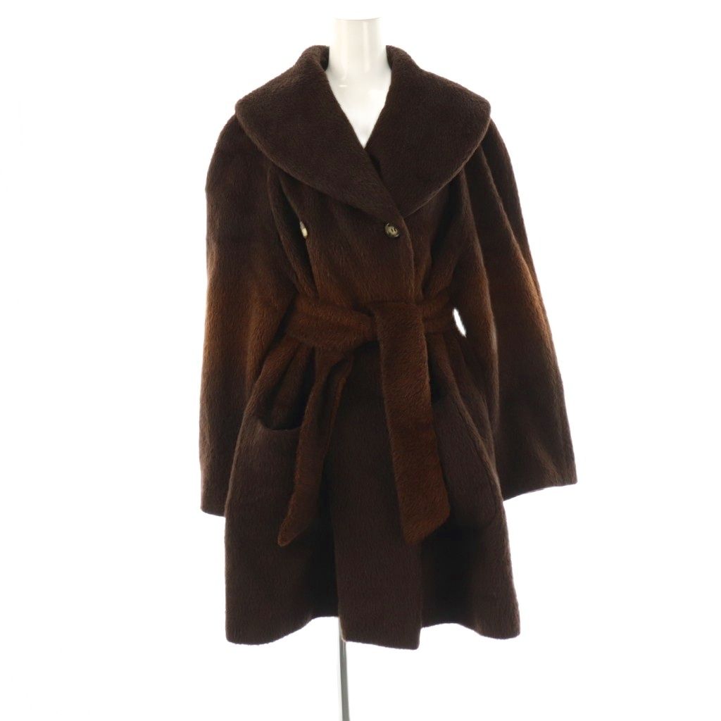 アニオナ AGNONA MARTORA コート グラデーション ロング 42 茶 ブラウン AT OS GY53