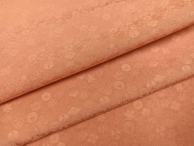 平和屋着物●上質な色無地 花地紋 宍色 正絹 AABC3668ph