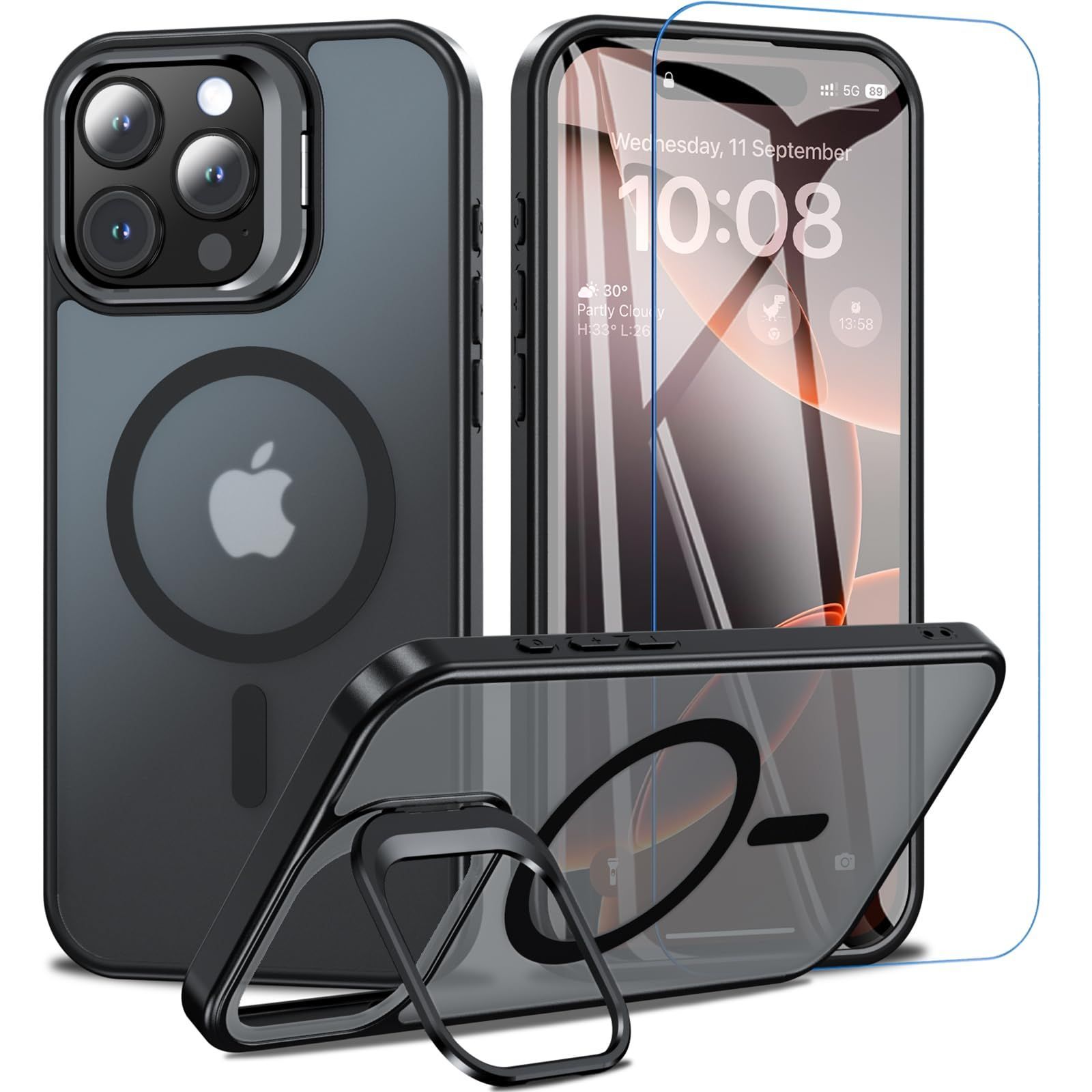 【在庫処分】Max Max Pro Pro 16 ケース ケース ケース ケース 16 iPhone iPhone ストラップホール 6.9インチ対応 マグセーフ対応 マグネット搭載 耐久性 耐衝撃 米軍規格 いphone16promax 指紋防止 ブラッ