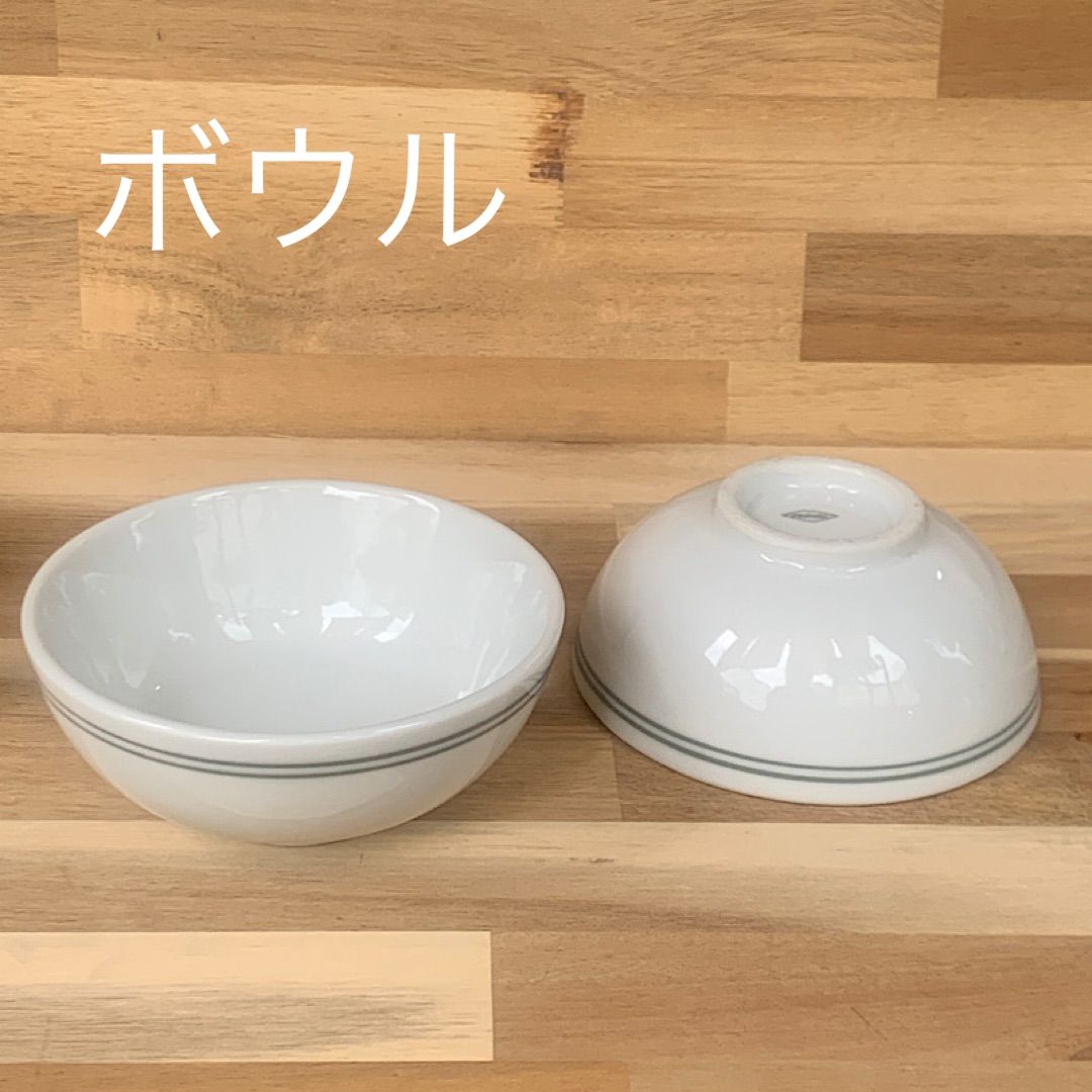 ★デッドストック★昭和レトロ 食器 マルギ 統制陶器 お茶碗 ボウル セット-4