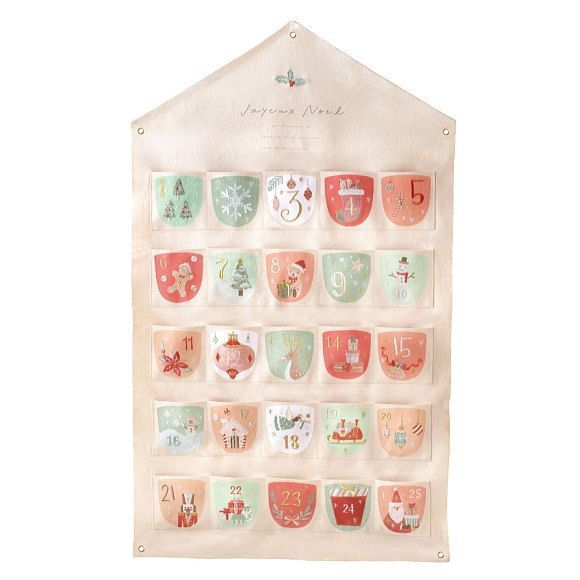 クリスマス 刺繍アドベントカレンダー Lサイズ 1652-A 壁掛け おしゃれ かわいい インテリア 店舗装飾 子供部屋リビング 飾り
