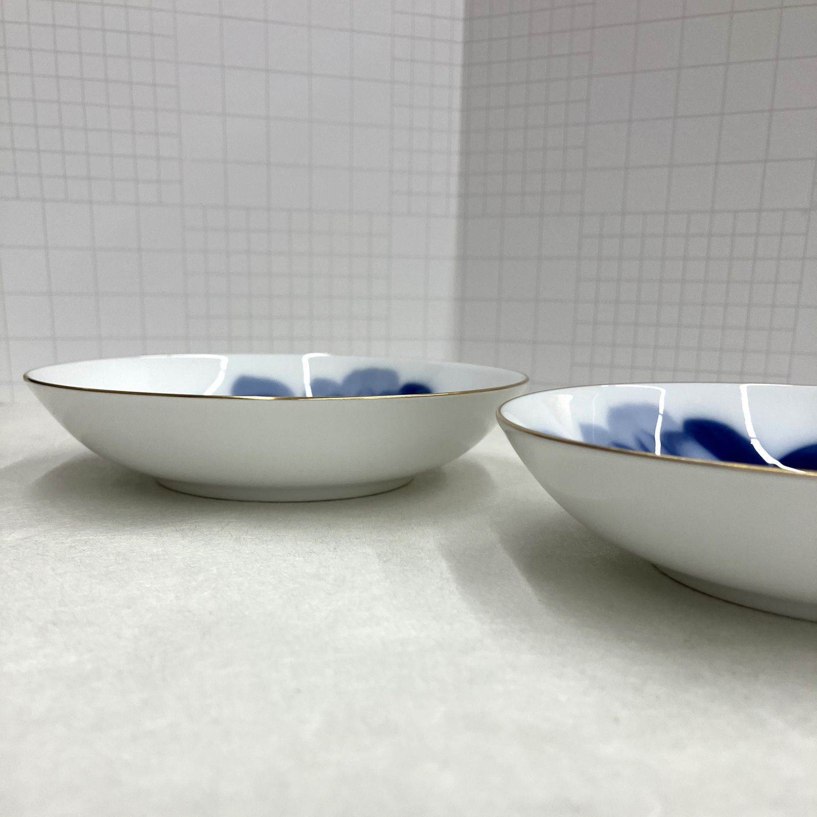 現品限り［大倉陶園］ブルーローズ 14cm フルーツ皿ペアセット 35HR 