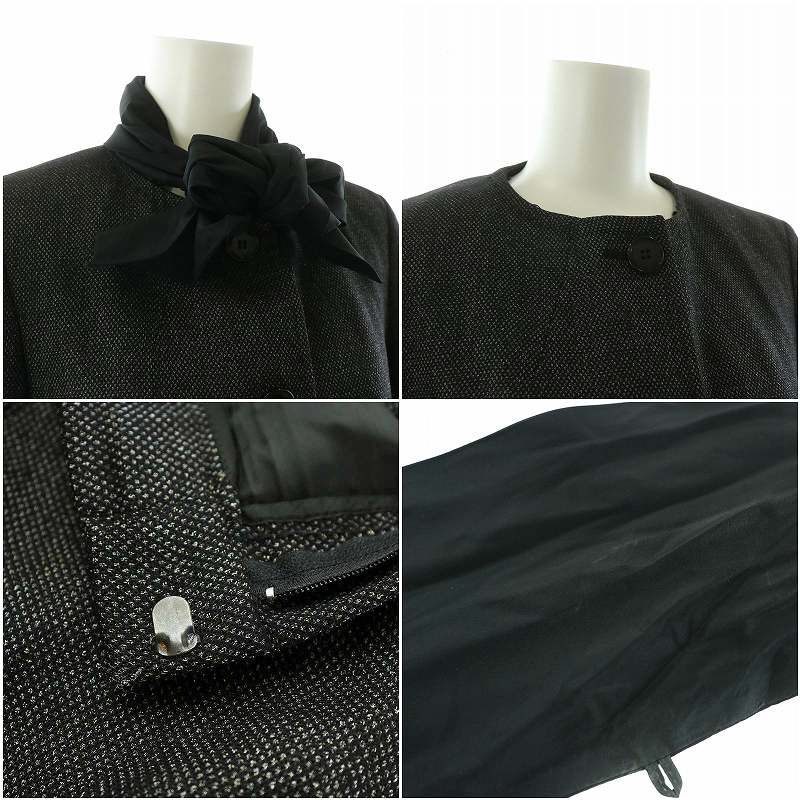 希少サイズ⭐︎マックスマーラ　 リネンシルク混ブラックスーツ　ストライプ 44 希少サイズ⭐︎マックスマーラ リネンシルク混ブラックスーツ