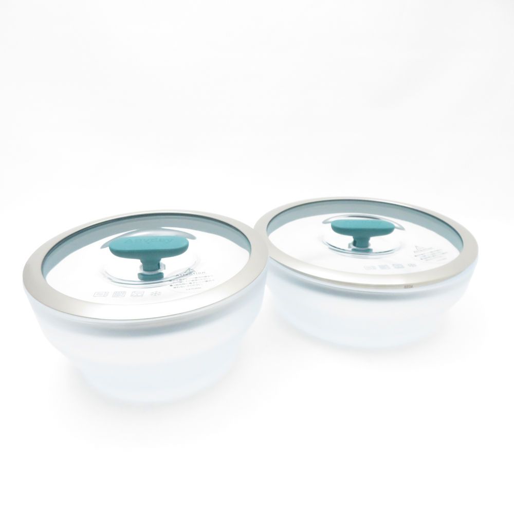 MEYER マイヤー anyday エニデイ ガラスボウル 2点 16cm深型 18cm浅型ディッシュ 皿 料理 SU13231Z