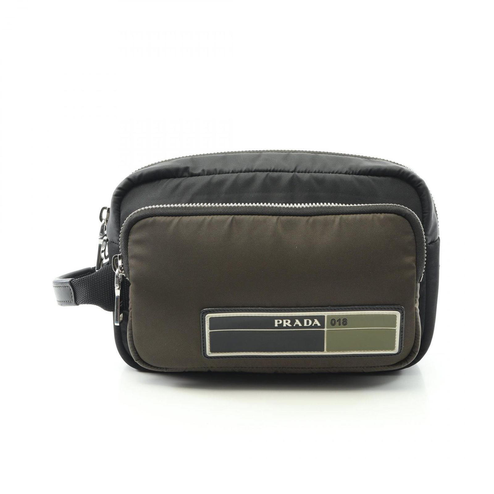 プラダ PRADA セカンドバッグ クラッチバッグ 2VF029 ブラック/カーキ 