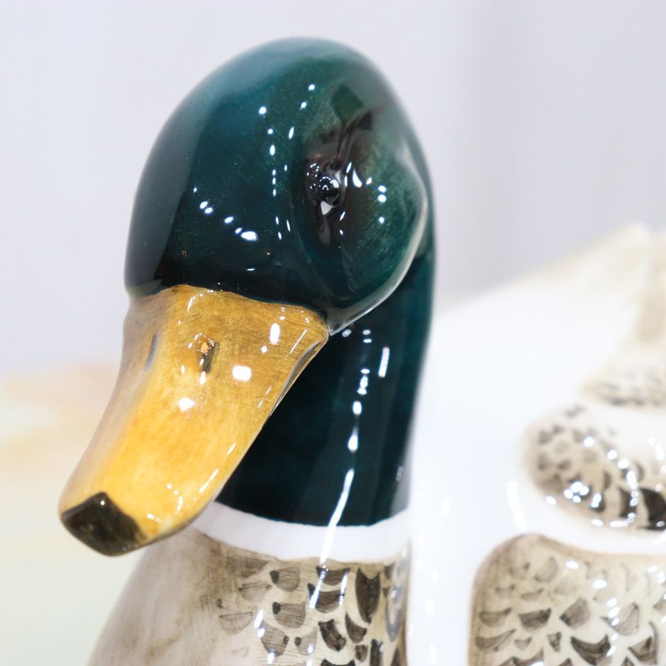 陶器 動物 鴨 カモ 置物 イタリア製 AHURA