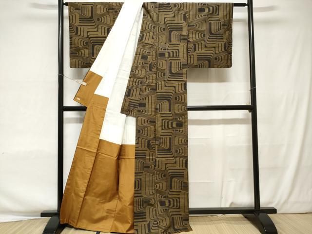 平和屋着物○本場大島紬 地空き 一元7マルキ 舞花文 総絣 正絹 逸品