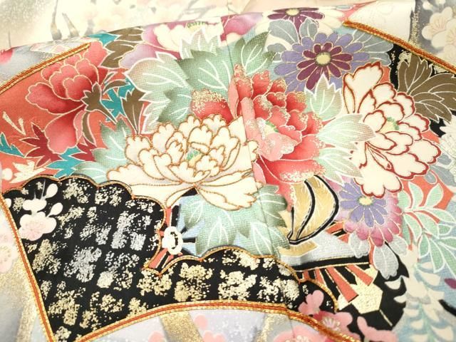 振袖セット 振袖フルセット 地紙花文 暈し染 金銀彩 鈴乃屋 水色 ピンク 17 振袖セット 振袖フルセット 地紙花文 暈し染 金銀彩 鈴乃屋 水色