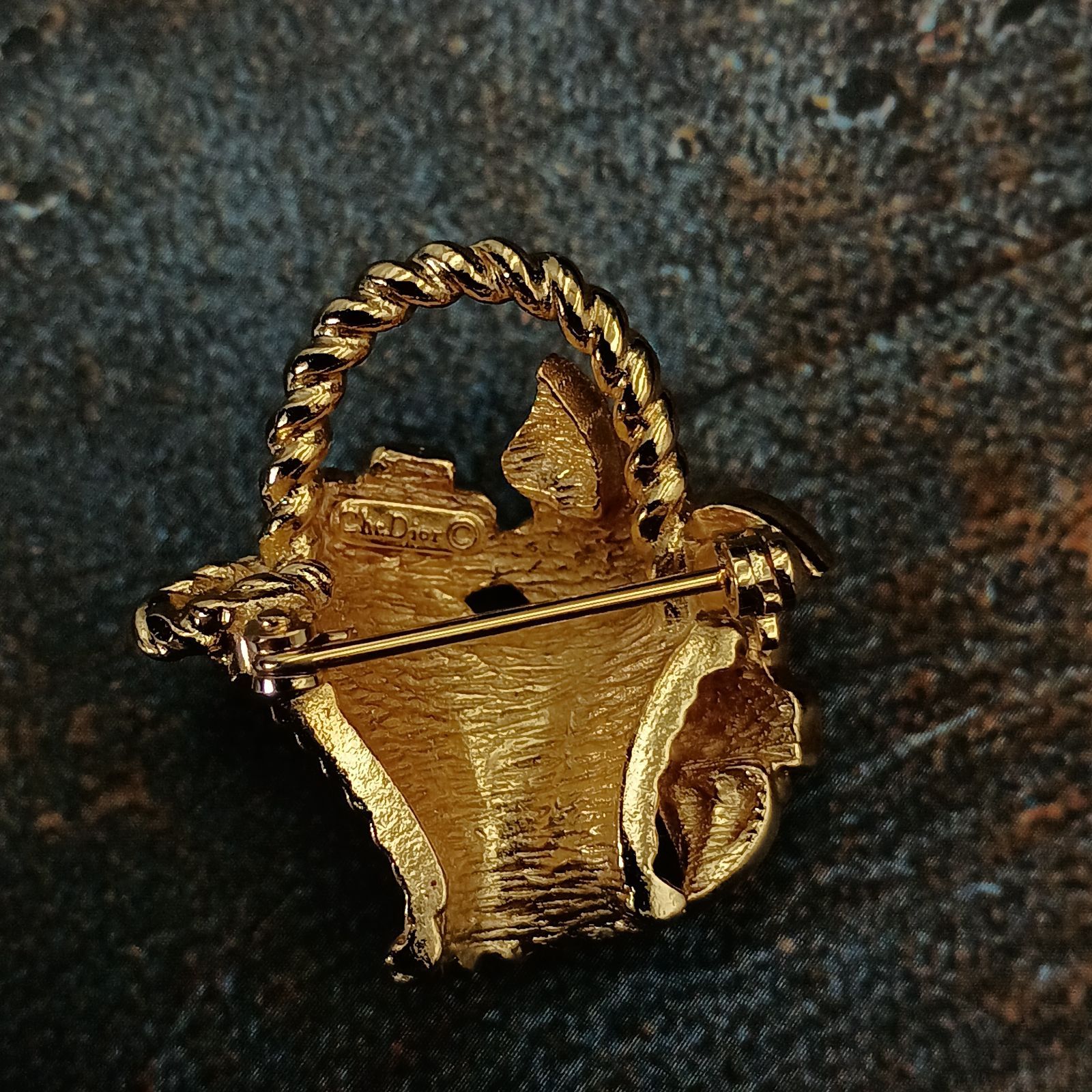 希少 Christian Dior ディオール ブローチ フラワーバスケット