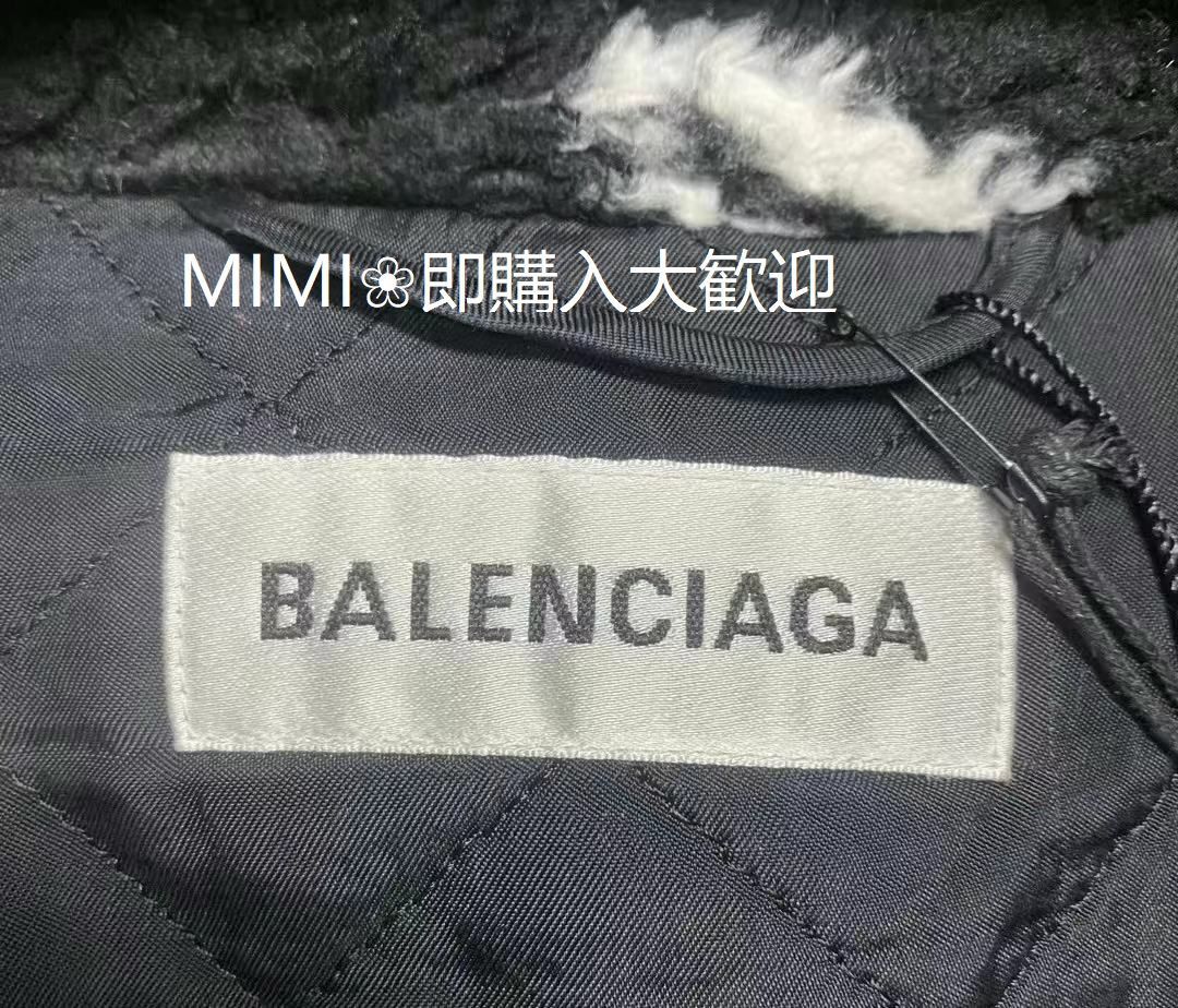 月末限定！バレンシアガ BALENCIAGA フラフィー ロゴ フリース ボア ジップアップ ジャケット