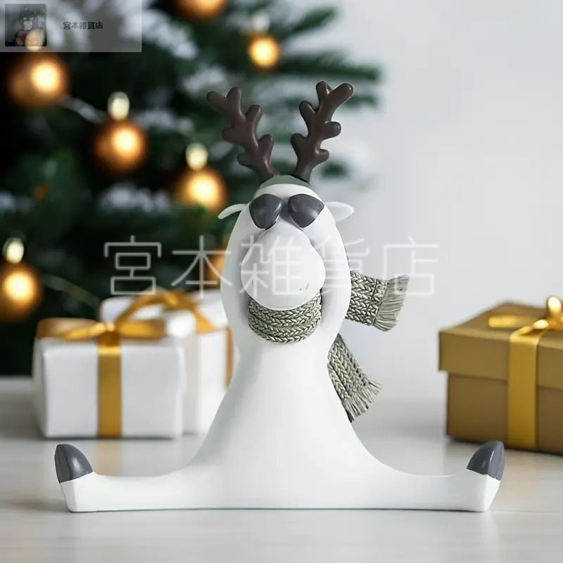 【新品】トナカイ ヘラジカ 2体セット スウェーデン製 クリスマス 1ペア北欧スタイルヘラジカ彫刻クリスマストナカイ置物鹿彫像