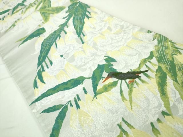 平和屋本店■極上　西陣　大光謹製　BANKAN　わものや　六通柄袋帯　唐織　鈴蘭　小鳥　証紙付き　逸品　DZAA3797kh5 平和屋本店□極上 西陣 大光謹製 BANKAN わものや 六通柄袋帯 唐織