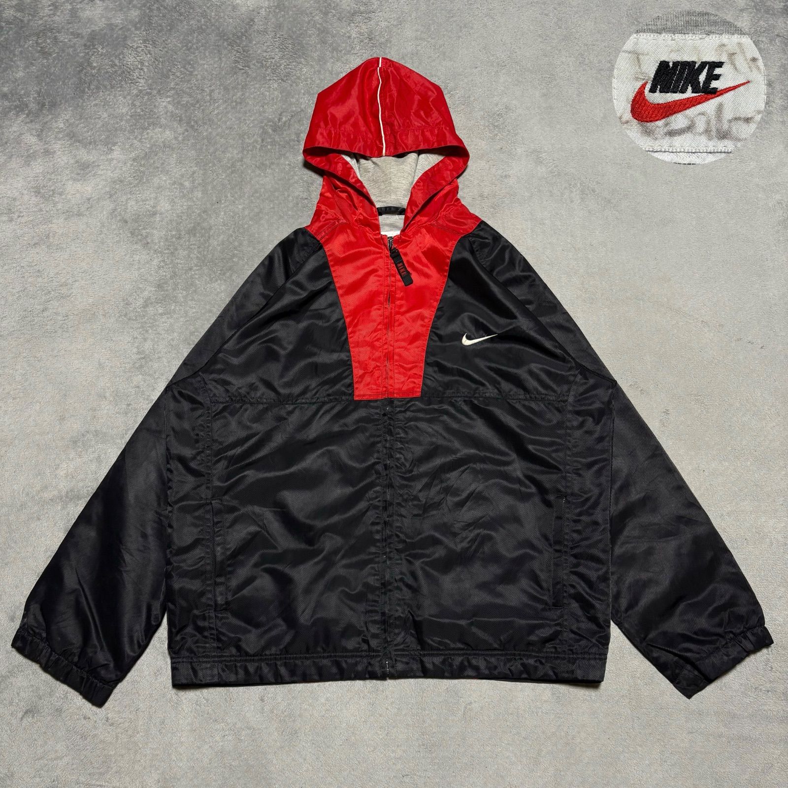 NIKE 90s 銀タグ マウンテンパーカー ジップアップパーカー 中綿身幅広め NIKE ナイキ Zi-upHoodie ジップアップパーカー 80s 銀タグ
