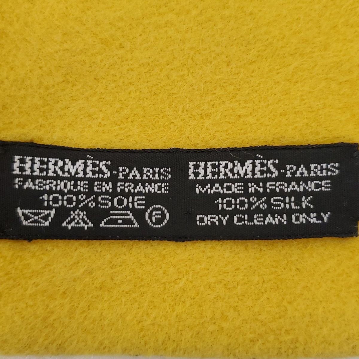HERMES(エルメス) マフラー美品 - イエロー×ネイビー×マルチ