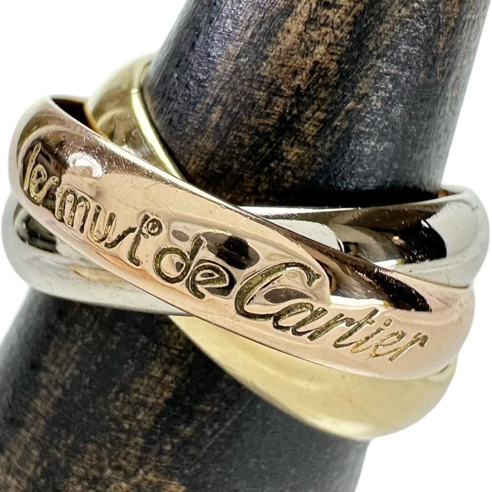 10号 CARTIER|カルティエ リング 指輪 トリニティリング K18ゴールド 18金 |WG|PG 7.5g 50 シリアルなし レディース 真子質店 GD