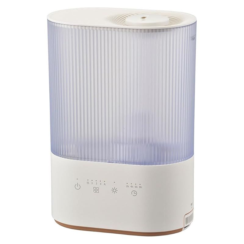 オーム OHM オーム電機 加湿器 超音波式 UV機能付きで清潔 LEDライト付き フタをしたままラクラク給水 4リットル大容量 タンクまるごと水洗い 超音波加湿器 アロマポケット付き ホワイト KIS-KA40A-W 08-1472 0