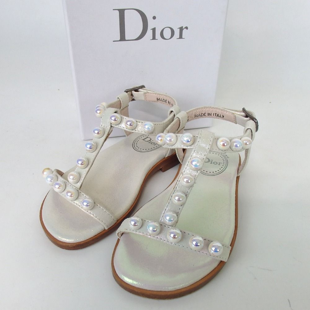 Dior ディオール サンダル キッズ サンダル フェイクパール 9◆28-437
