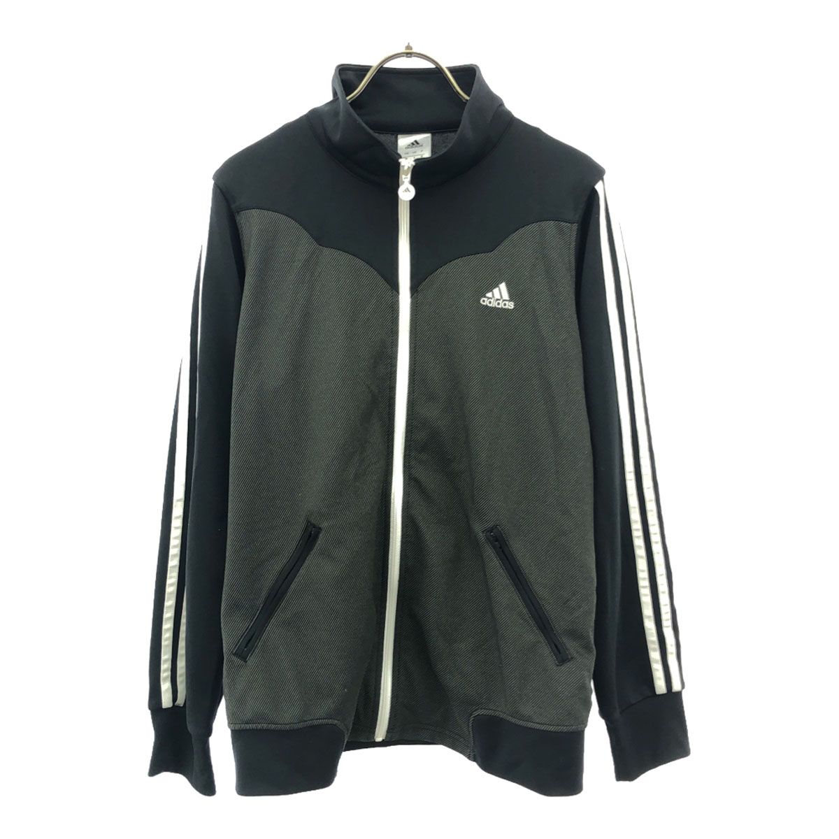 adidas アディダス ロゴ刺繍 トラックジャケット OT ブラック系 adidas アディダス ロゴ刺繍 トラックジャケット OT ブラック系
