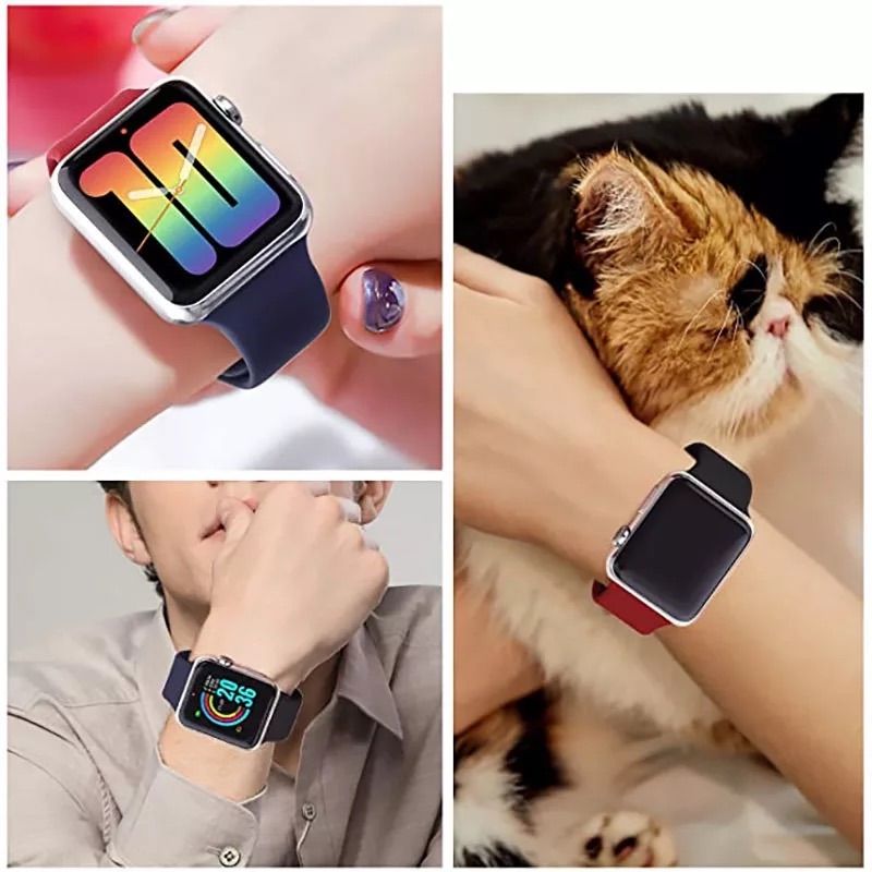 エバーグリーン☆アップルウォッチバンド ラバーベルト Apple Watch