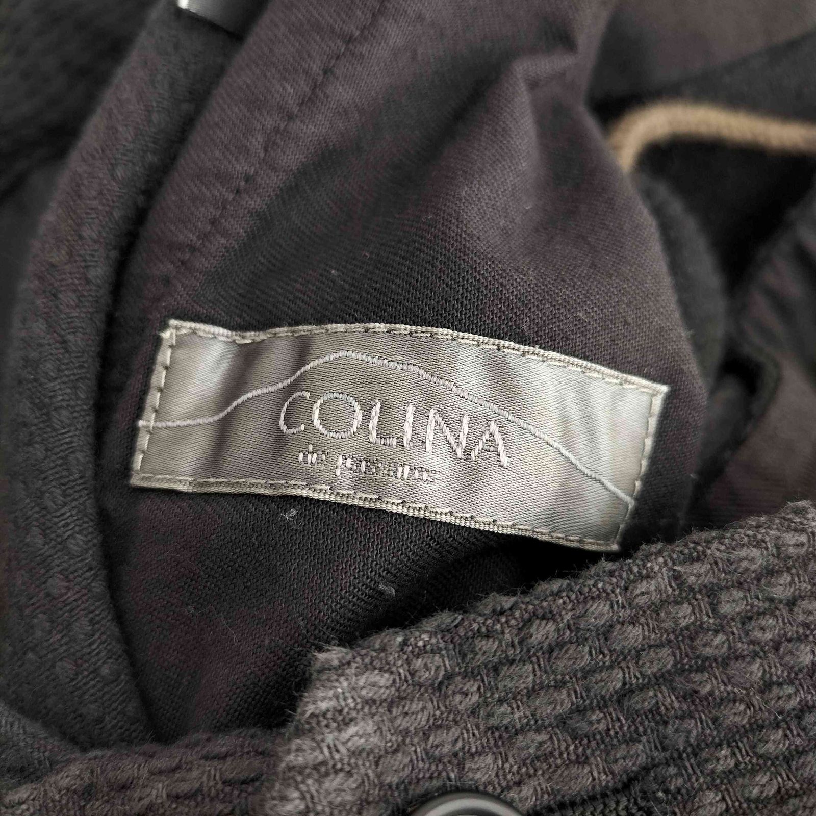 COLINA コリーナ Sashiko Curve Slacks 手染め 刺し子 COLINA SASHIKO CURVE SLACKS コリーナ 刺し子 カーブ スラックス 黒