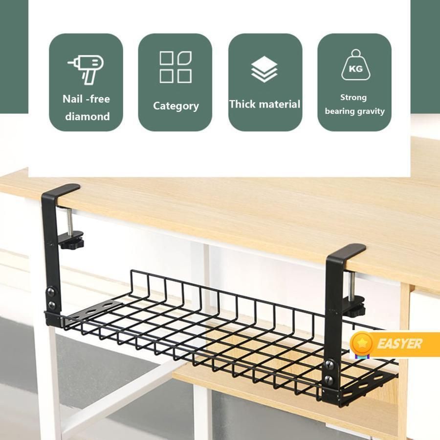 デスクケーブル管理トレイの下にドリルスチールデスクケーブルオーガナイザーオフィスホームのためのホームケーブルオーガナイザー用ワイヤ