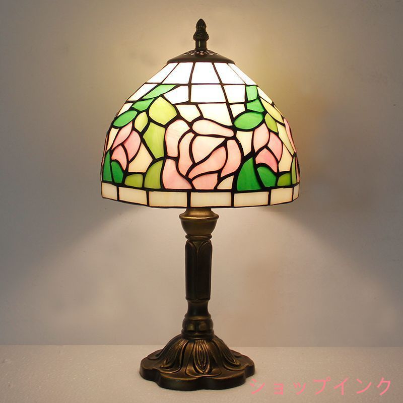 ティファニースタイルテーブルランプ電気スタンドガラスランプ 小鳥ひまわり ティファニースタイルテーブルランプ電気スタンドガラスランプ 小鳥