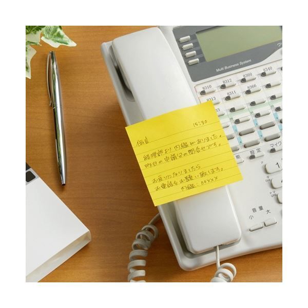  まとめ 3 M ポスト イット エコノパック 強粘着ノート ラインノート 75 mm ビビットイエロー 6301 SS YN 10冊 付箋 ノート メモ帳