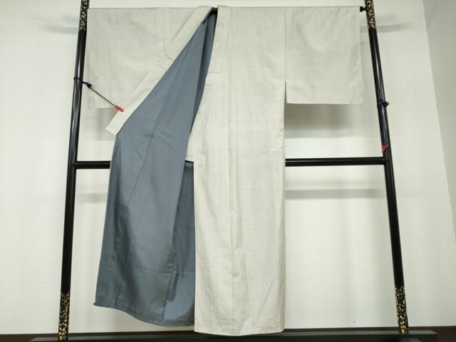 平和屋着物●男性　本場大島紬　白大島　アンサンブル　長羽織　100亀甲　総詰め　キングサイズ　正絹　逸品　DAAW5812ud 平和屋着物○男性 本場大島紬 白大島 アンサンブル 長羽織 100亀甲 総