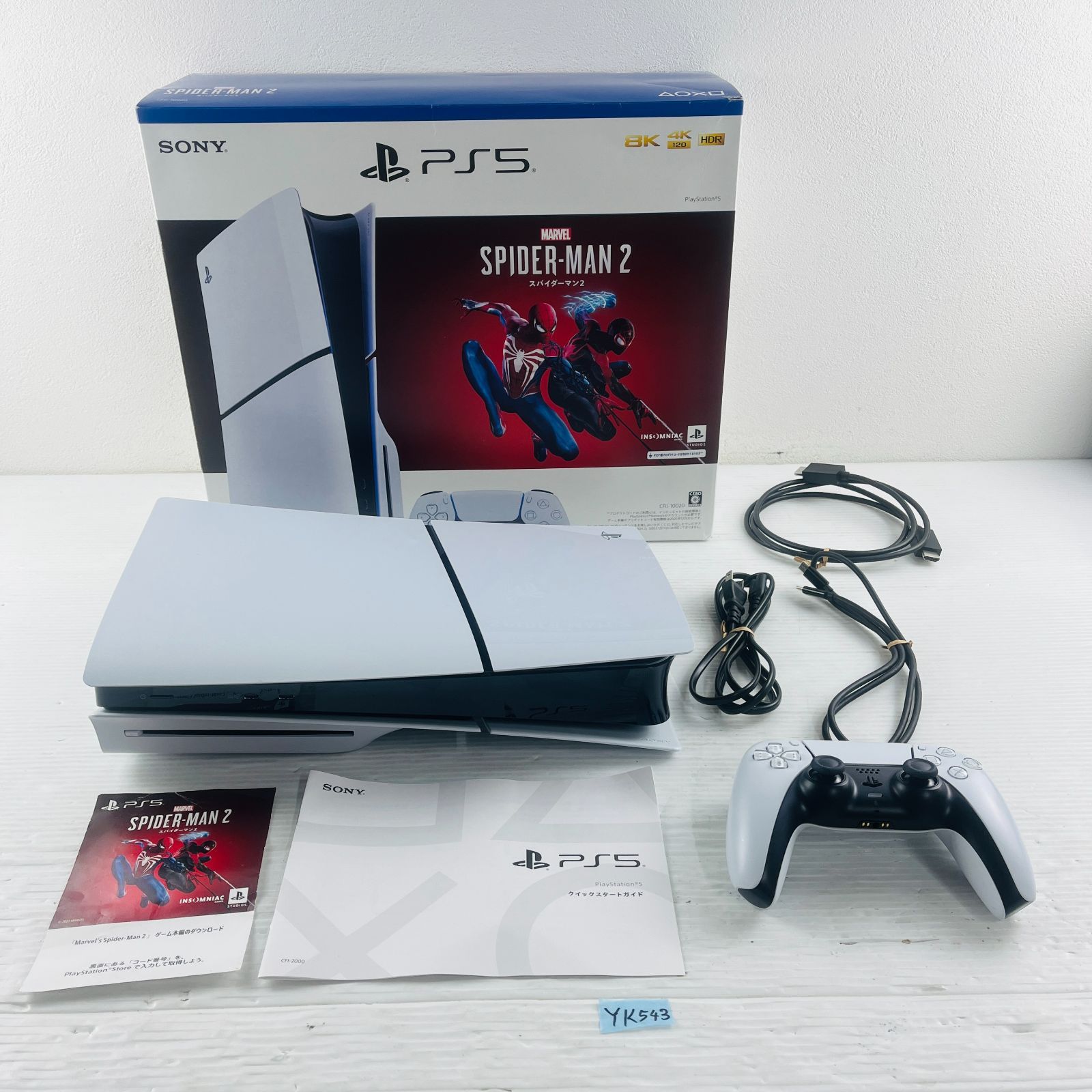 YK543 完品 PS5 PlayStation5 Marvel s Spider-Man 2 同梱版 ディスクドライブ 2000番 マーベル スパイダーマン2 本編DLC ♥ プレステ５ プレイステーション5 本体 デュアルセンス コード類 箱
