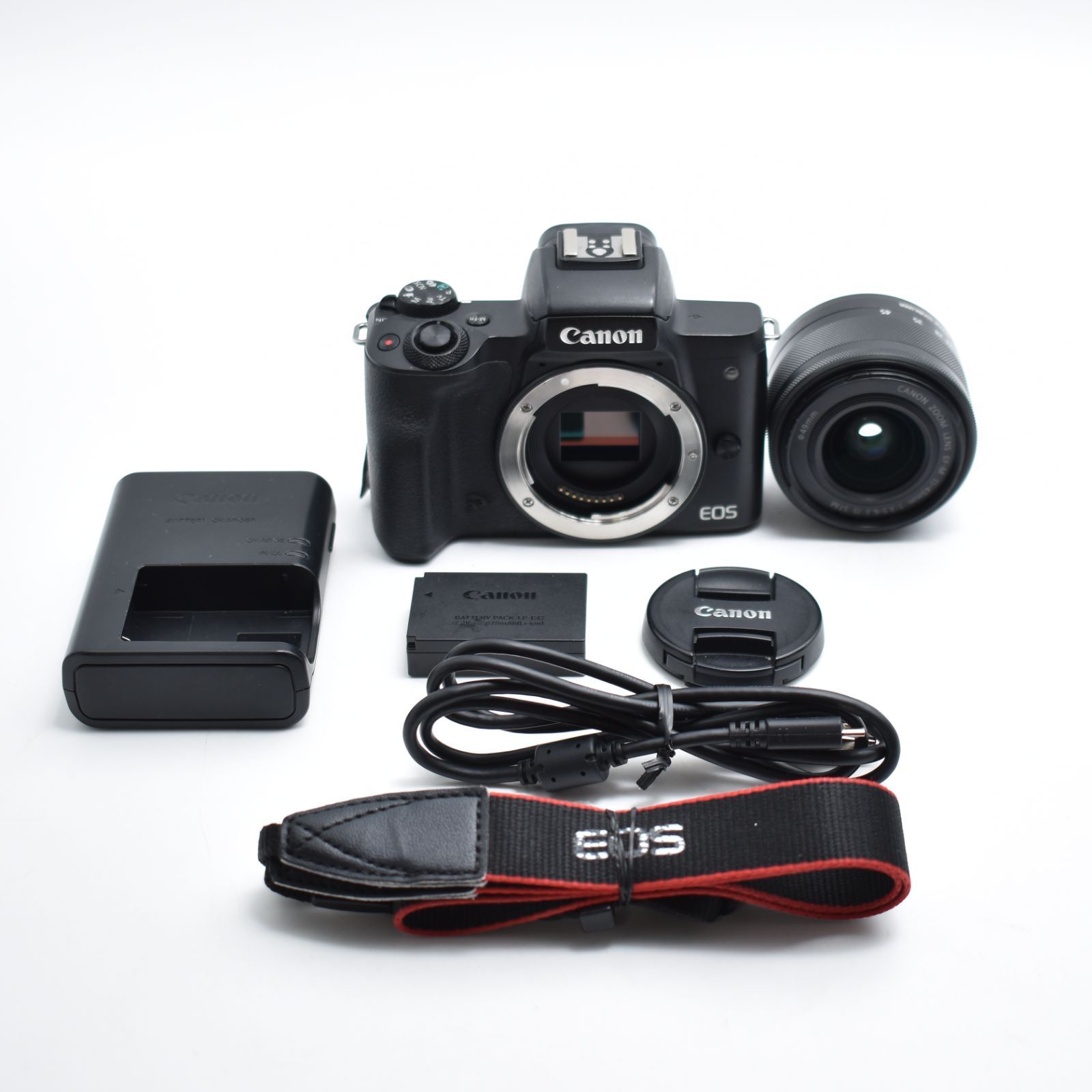 B 9644 Canon ミラーレス一眼カメラ EOS Kiss M2 標準ズームレンズキット ブラック KISSM2BK-1545